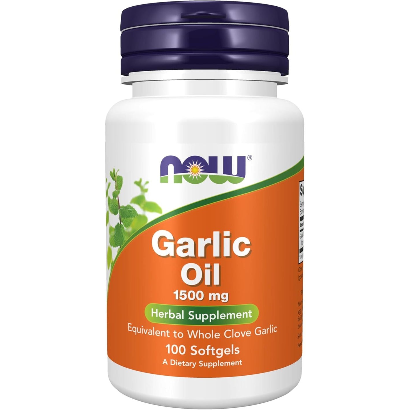 NOW Foods Supplements, Garlic Oil 1500 mg, Serving Size Equivalent to Whole Clove Garlic, 100 Softgels