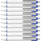 Schneider Slider Xite XB (Extra Broad) Ballpoint Pen, Refillable + Retractable, 1.4 mm, White Barrel w/Blue Accents, Blue Ink, Box of 10 Pens (133203)