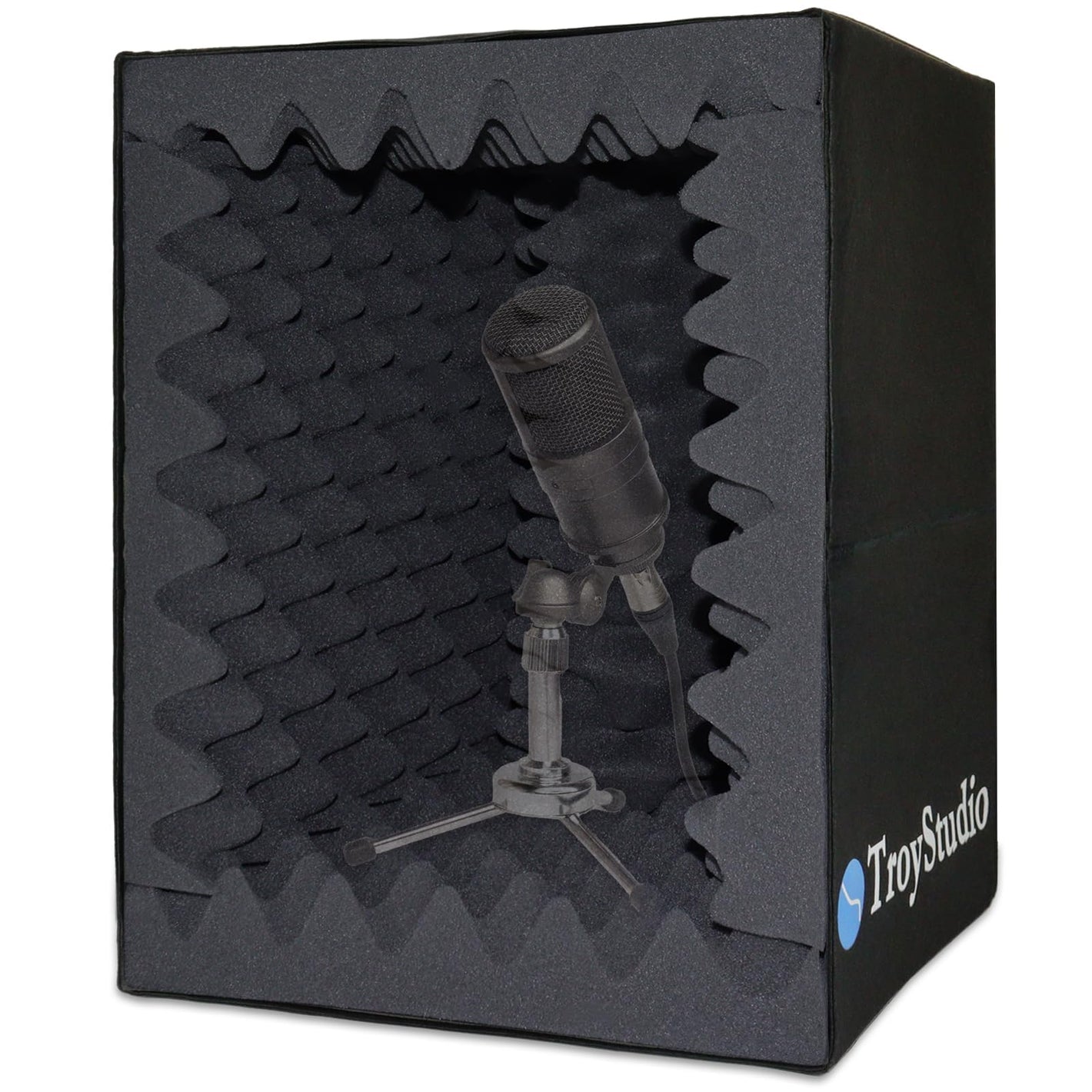 Buy now TroyStudio Portable Vocal Booth, Large Foldable Microphone Isolation Shield, Music Recording Studio Sound Echo Absorbing Box, Desk & Stand Use Reflection Filter with Thickened Dense Acoustic Foam at indiglob india