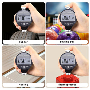 Digital Hardness Tester Portable 0-100HD Shore D Hardness Tester with Large LCD Display Digital Durometer Scale for Rubber, Tire, Plastic, Thermal Plastic, Flooring, and Bowling Ball