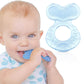 Nuby Silicone Teethe-EEZ Teether with Bristles, Includes Hygienic Case, Blue
