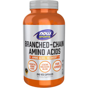NOW Foods Sports Nutrition, Branched Chain Amino Acids, With Leucine, Isoleucine and Valine, 240 Veg Capsules