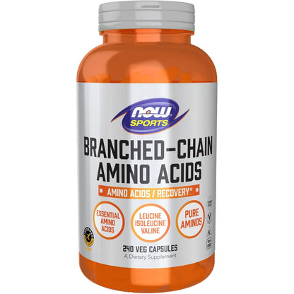 NOW Foods Sports Nutrition, Branched Chain Amino Acids, With Leucine, Isoleucine and Valine, 240 Veg Capsules