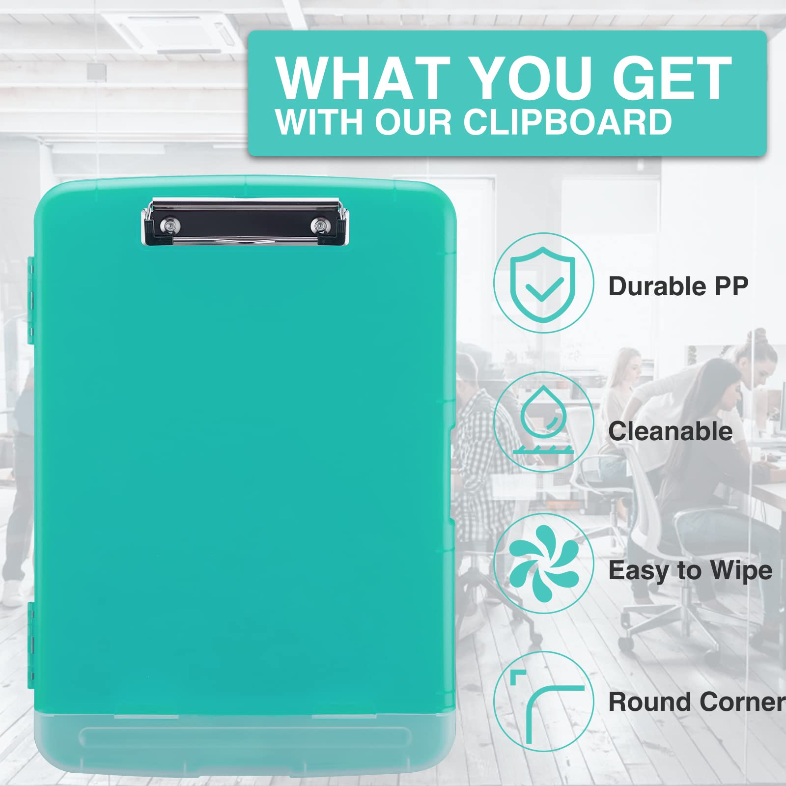 Buy now Sooez Clipboard with Storage, Clip Board 8.5 x 11 with Pen Holder, Plastic Organization Case Box for Letter Legal A4 Size Paper, Low Profile Clip, Nurses Teachers Must Haves, School & Office Supplies at indiglob india
