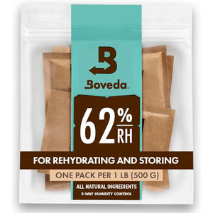 Boveda 62% Two-Way Humidity Control Packs For Storing 1 lb – Size 67 – 4 Pack – Moisture Absorbers for Storage Containers – Humidifier Packs – Hydration Packets in Resealable Bag