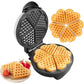 CucinaPro Heart Waffle Maker- Make 5 Heart Shaped Waffles, Special Loved Ones Holiday Breakfast- Nonstick Baker w Easy Cleanup, Electric Waffler Griddle Iron Adjustable Temperature Control- Xmas Gift