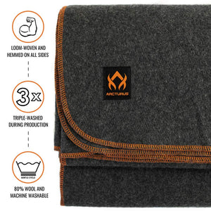 Buy now Arcturus Military Wool Blanket - Warm, Thick, Washable - Great for Outdoors, Camping, Stadium Blanket, Picnics, Travel - Car & Bushcraft Survival Kits at indiglob india