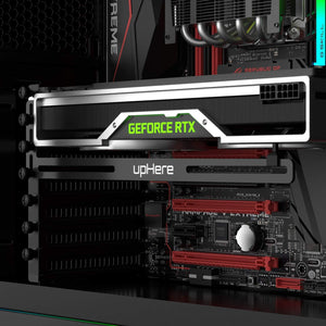 upHere Graphics Card GPU Brace Support Video Card Sag Holder/Holster Bracket, Anodized Aerospace Aluminum, Single or Dual Slot Cards (Black),GL05(not Support 3080 ti)