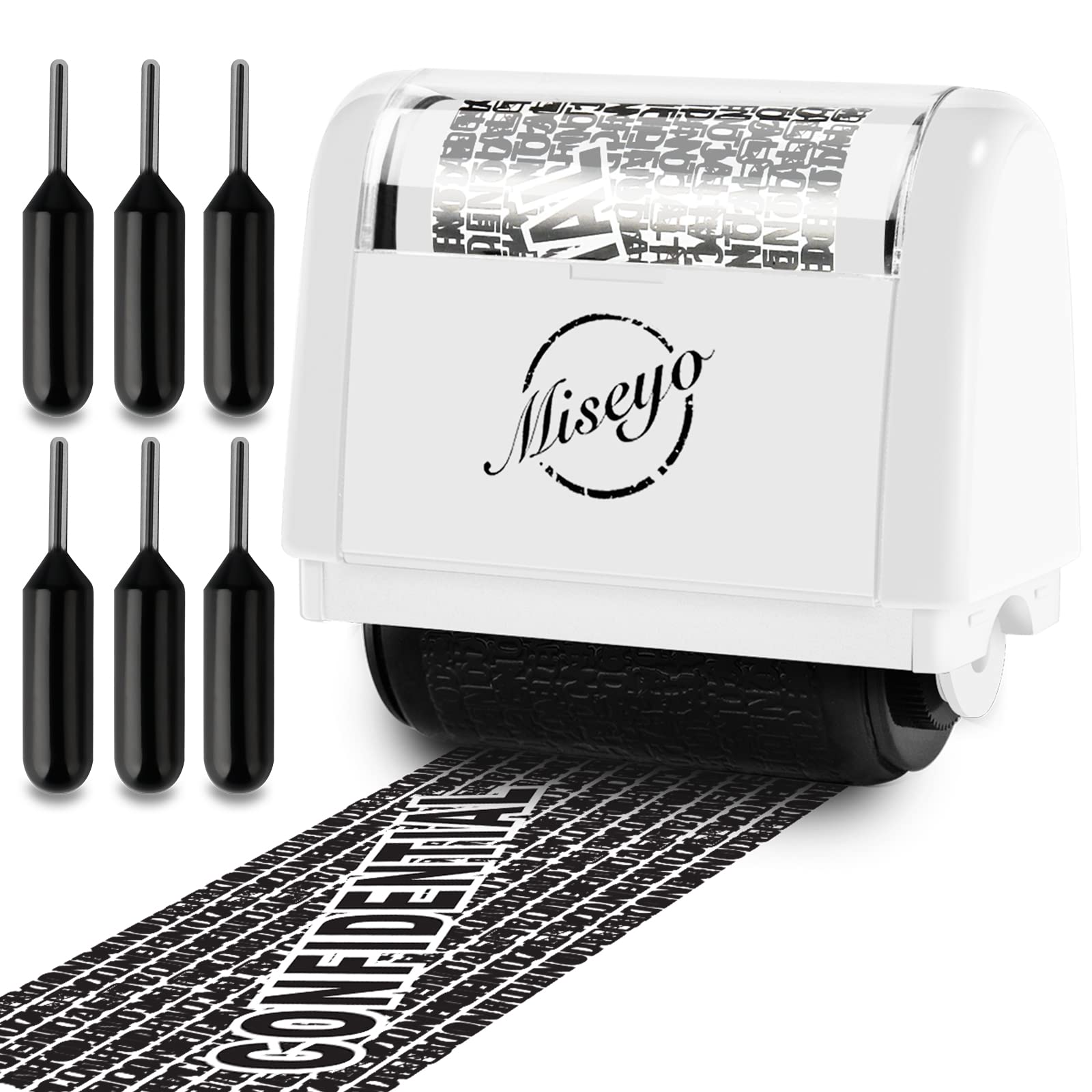 Buy now Miseyo Wide Identity Theft Protection Roller Stamp Set - Yellow (3 Refill Ink Included) at indiglob india