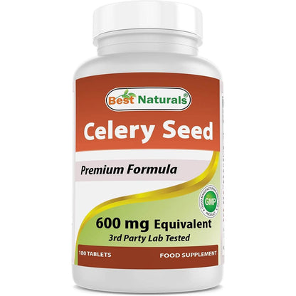 Best Naturals Celery Seed 600 Mg Tablet, 180 Count (817716014401) - My Store