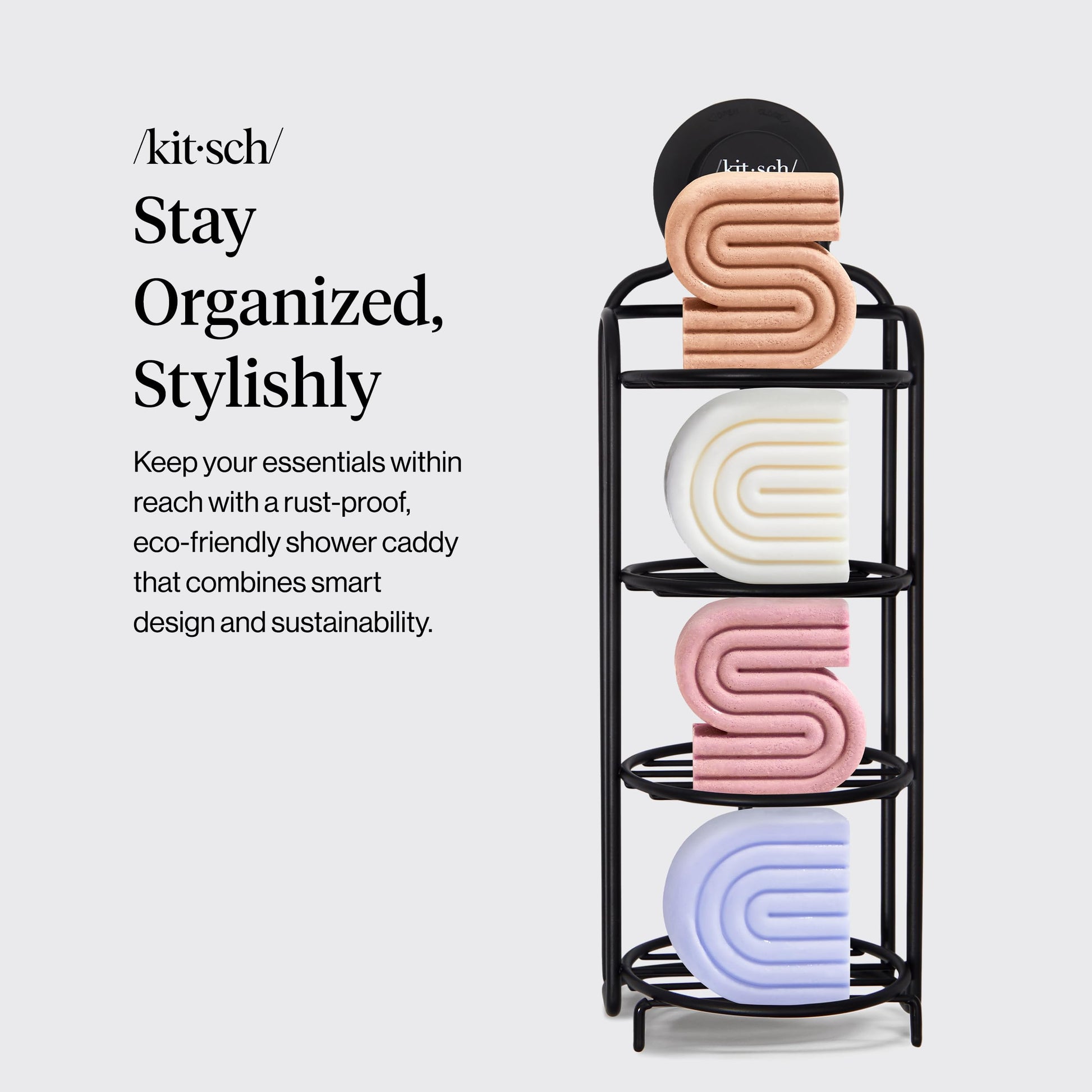 Buy now Kitsch Hanging Shower Caddy with Suction Cup ƒ?? Self-Draining Bar Soap Holder & Shower Caddy for Shampoo Bars, Conditioner Bars & Soap ƒ?? Rust Proof, Eco-Friendly, Wall Mount or Free-Standing Organizer at indiglob india