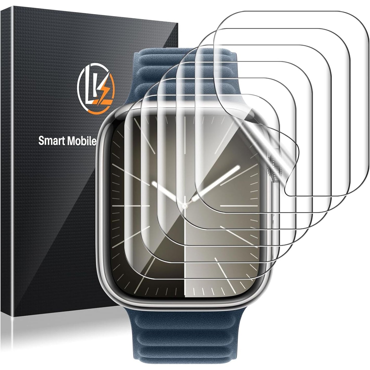 LK 6 Pack Apple Watch Series 9 Series 8 Series 7 41mm Screen Protector, [Self-Healing] TPU Film, Anti-Scratch, Ultra-Thin Screen Protector Designed for iWatch 9/8 / 7 41mm, Clear