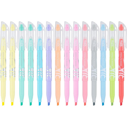 Pilot FriXion Light Pastel Erasable Highlighters, Chisel Tip, Pack of 5, Blue, Pink, Yellow, Green & Purple Aesthetic Highlighters - Ideal for School, Journaling, and Office Use