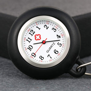 Lancardo Retractable Nurse Watches with Second Hand Clip-on Hanging Lapel Silicone Jelly Fob Pocket Watch Cute Cartoon Smile Round Face Arabic Markers for Doctor Nurses Women and Men