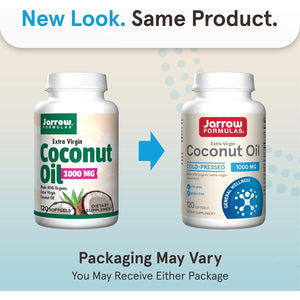 Jarrow Formulas® Extra Virgin Coconut Oil 1,000 mg, Dietary Supplement, Made with Organic Extra Virgin Coconut Oil, 120 Softgels, 120 Day Supply