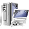 Designed for Samsung Galaxy Z Fold 5 Case with S Pen & Kickstand & Front Screen Protector Luxury Phone Cover Case for Galaxy Z Fold 5 (2023), Black - Silver