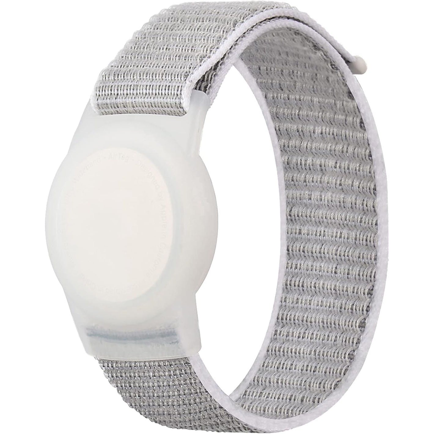 Kids Wristband Compatible with Apple AirTag, Protective Case for Air Tag GPS Tracker Holder with Nylon Bracelet, Adjustable Anti Lost Watch Band for Toddler Child Elder(Grey)