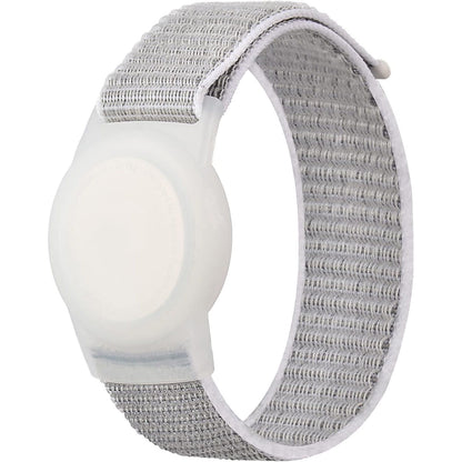 Kids Wristband Compatible with Apple AirTag, Protective Case for Air Tag GPS Tracker Holder with Nylon Bracelet, Adjustable Anti Lost Watch Band for Toddler Child Elder(Grey)