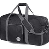 WANDF Foldable Travel Duffel Bag 60-120L Duffle Carry on for Women and Men - Black