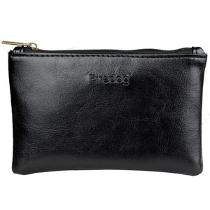 FIREDOG Tobacco Pouch Bag Pipe Case Rolling Storage Carrying Travel Vintage Holder Rollup Free Ciggerate Smoking Tobacco Pouch Leather Zipper Black Regular Size