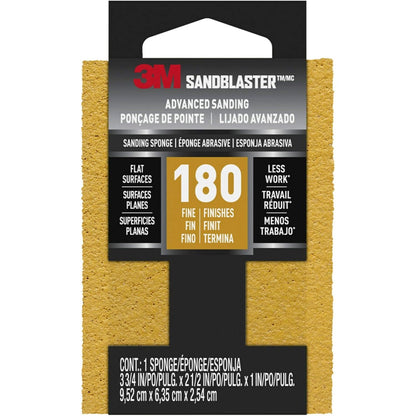 3M SandBlaster Advanced Sanding Sanding Sponge, 20908-100, 100 grit, 3 3/4 in x 2 1/2 x 1 in