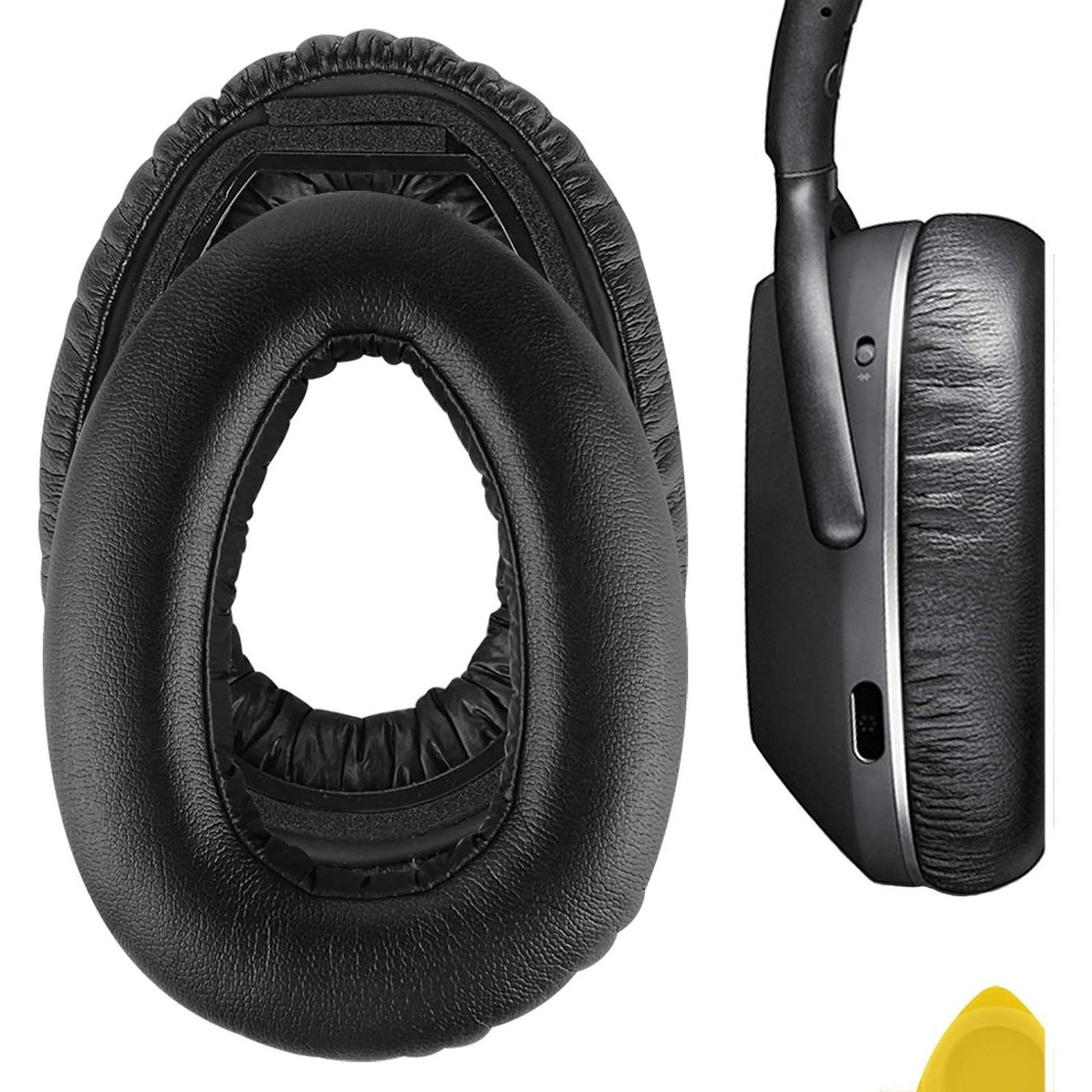 Geekria Replacement Ear Pads for Sennheiser PXC480, PXC550, PXC550-II, MB660 UC, MB 660 MC Headphones Ear Cushions, Repair Parts with Video Guide (Black)