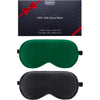 BeeVines Sleep Mask, 2 Pack 100% Real Natural Silk Eye Masks with Adjustable Strap for Sleeping, Mulberry Silk Eye Sleep Shade Cover, Blocks Light Reduces Puffy Eyes Traveling Gifts (Black & Black) - 05-black & Emerald Green