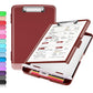 Buy now Sooez Clipboard with Storage, Clip Board 8.5 x 11 with Pen Holder, Plastic Organization Case Box for Letter Legal A4 Size Paper, Low Profile Clip, Nurses Teachers Must Haves, School & Office Supplies Claret at indiglob india