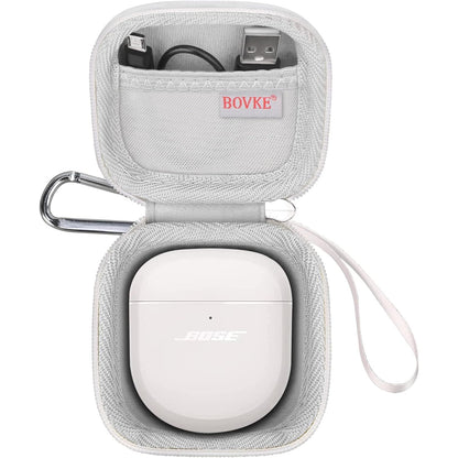 BOVKE Carrying Case for Bose QuietComfort II, QC 2, Ultra, and Open Earbuds Wireless Headphones - Pocket for Cables and Eartips, Black+Black (Case Only)