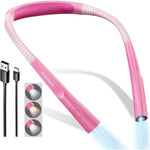 Buy now Glocusent Book Light, 3-Color & 6-Brightness Reading Light, Bendable Neck Light, 80-hr Lasting Rechargeable Lamp, Perfect Book Light for Reading in Bed, Knitting, Camping, Repairing, Book Lovers Gifts Slim-Medium Light Pink at indiglob india