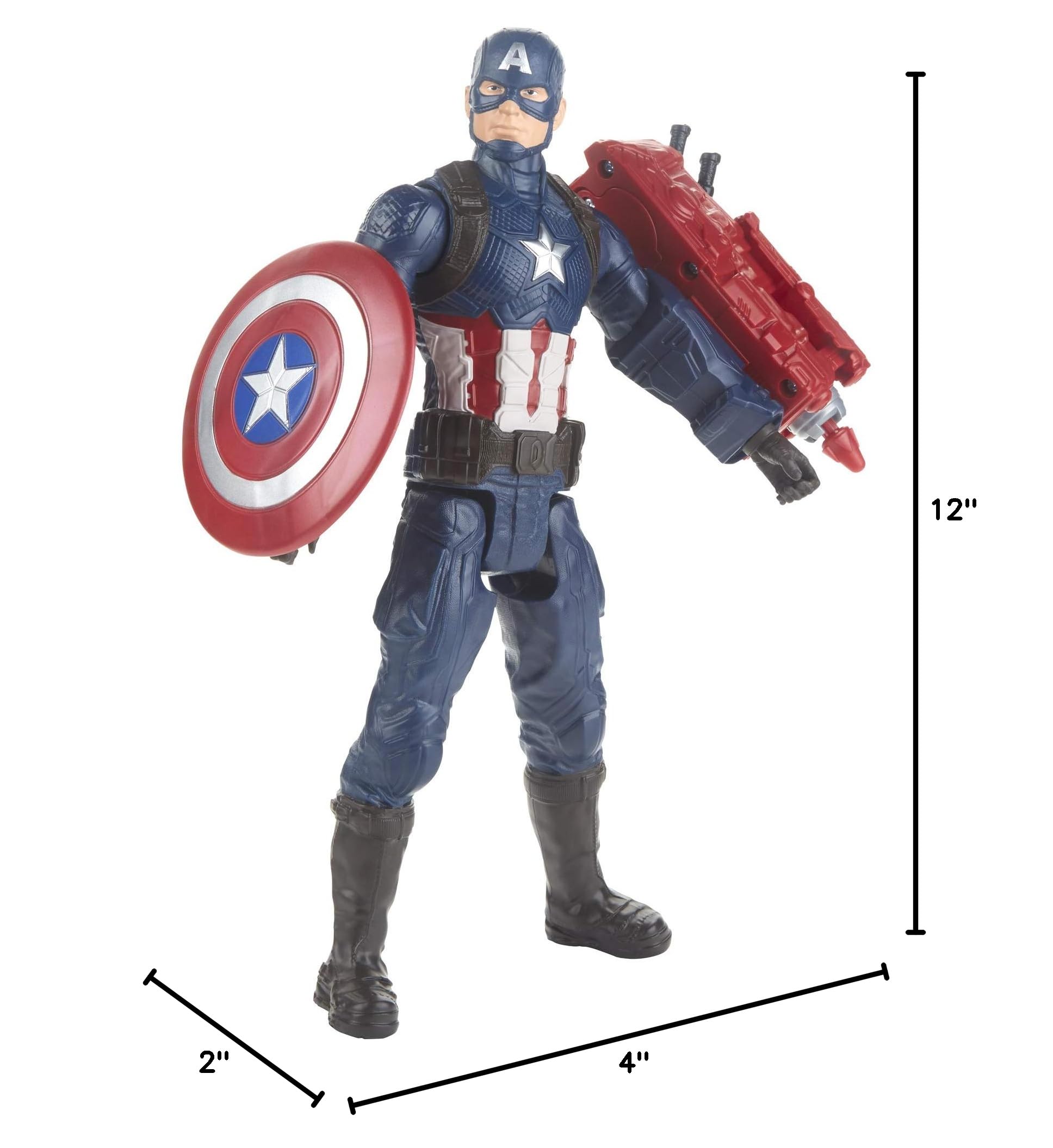 Buy now Marvel Avengers: Endgame Titan Hero Series Captain America 12"-Scale Super Hero Action Figure Toy with Titan Hero Power Fx Port at indiglob india