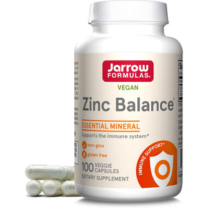 Jarrow Formulas Zinc Balance 15 mg - 100 Servings (Veggie Caps) - Includes Copper - Essential Mineral for Immune System Support - Immune Support Supplement - Gluten Free Zinc Copper Supplement - Vegan