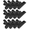 HOUSE AGAIN 12 Pack Stainless Steel Chip Bag Clips Covered with Silicone - NO More Sharp Edges - Color Coded for Food Bags - Air Tight Seal, Heavy Duty for Kitchen and Office, 3 Inches - Black