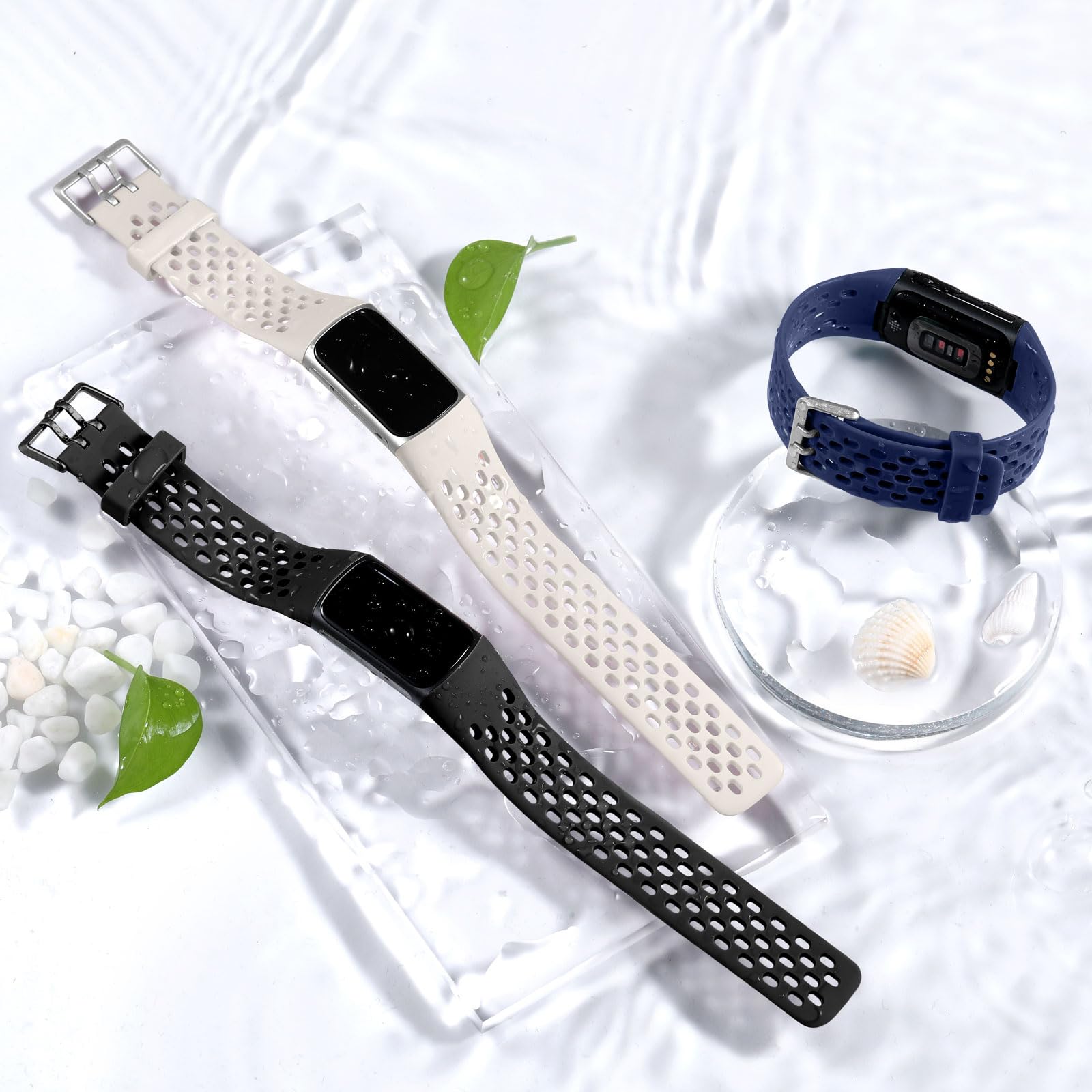 Buy now Maledan Compatible with Fitbit Charge 5/ Fitbit Charge 6 Bands Women Men, Breathable Sport Band Soft Waterproof Replacement Wristbands Strap for Fitbit Charge 5/ Charge 6 Advanced Fitness Tracker at indiglob india