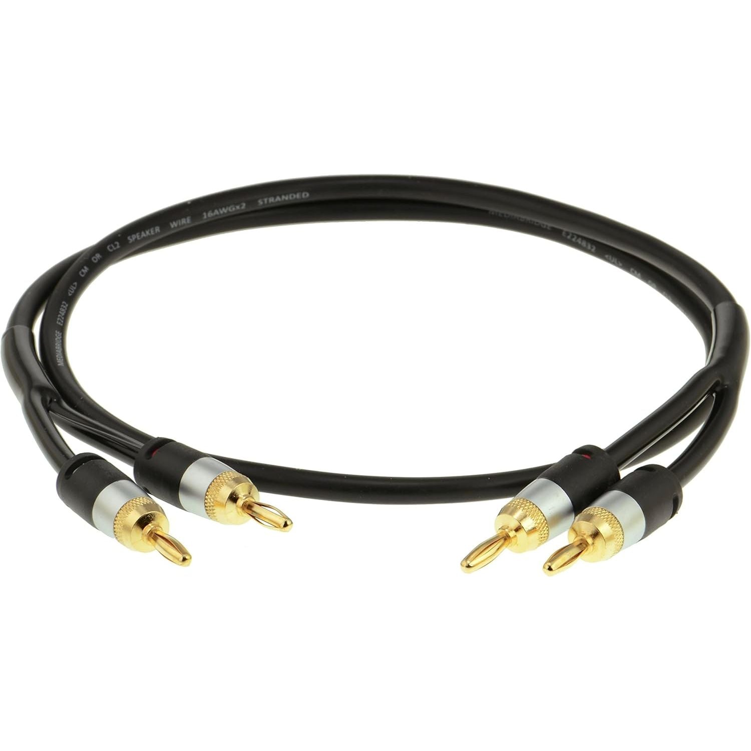 Buy now Mediabridge™ 12AWG Ultra Series Speaker Cable w/Dual Gold Plated Banana Tips (3 Feet) - CL2 Rated - High Strand Count Copper (OFC) Construction - Black [New & Improved Version] (Part# SWT-12B-03B) at indiglob india