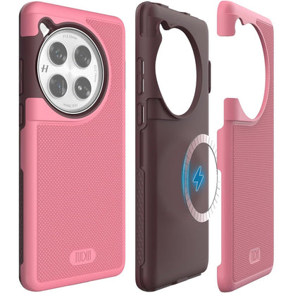 Buy now TUDIA MergeGrip Magsafe Compatible Phone Case for OnePlus 12 5G 2024 - Military Grade, Drop Tested, Dual Layer, Shockproof, Anti-Slip, Heavy Duty & Protector Cover Protective Phone Case - Matte Black Magnetic OnePlus 12 Smokey Pink at indiglob india