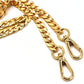 Model Worker DIY Iron Flat Chain Strap Handbag Chains Purse Chain Straps Shoulder Cross Body Replacement Straps with Metal Buckles (55", Gold)