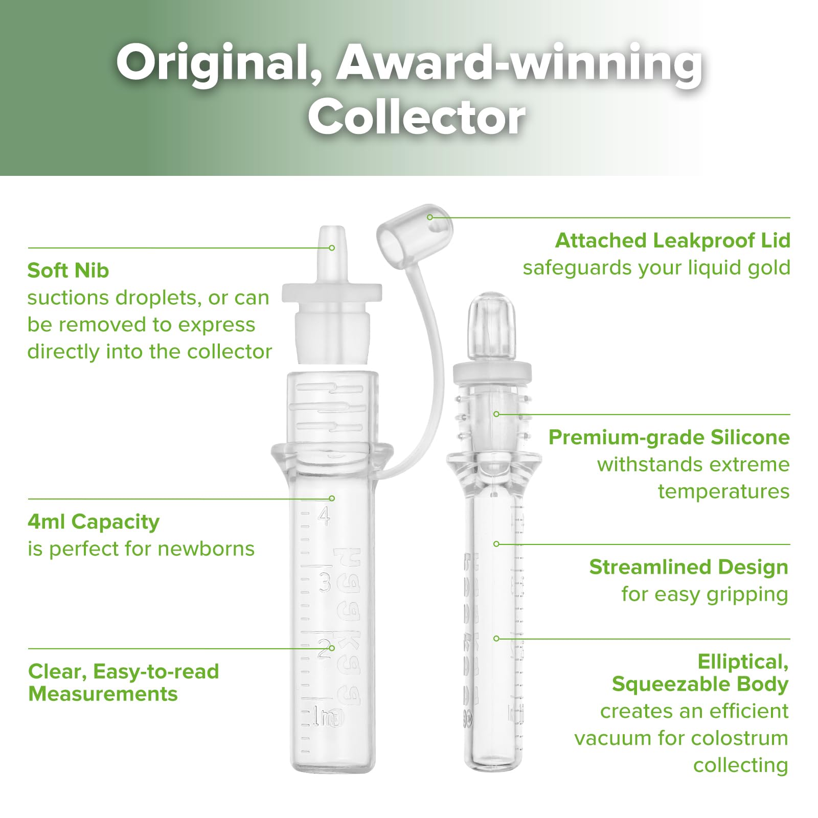 Buy now haakaa Colostrum Collector Kit Breast Milk Collector with Cotton Cloth Wipe and Storage Case, Ready-to-Use, Reusable, 4ml/6pcs at indiglob india