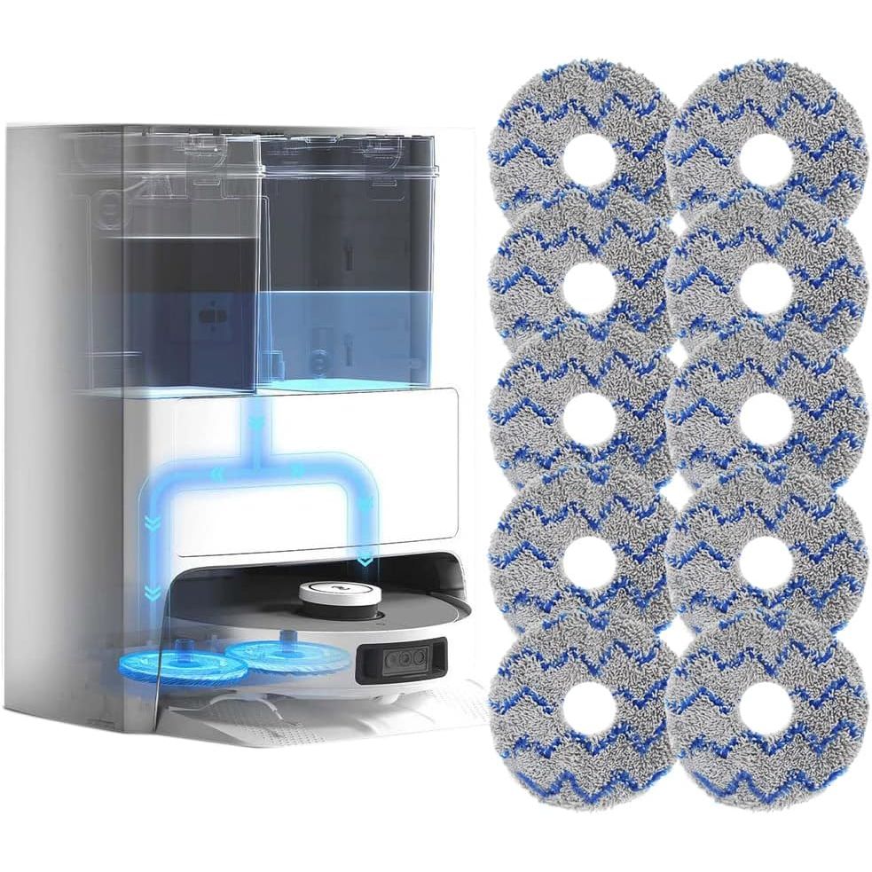 Deebot Mopping Pads,Spinning Mopping Pads for ECOVACS Deebot T10 OMNI/T10 Turbo/X1 PRO Omni X1 Omni/X1 Turbo,Washable Reusable,Vacuum Mop Replacement Pads(10Pcs)
