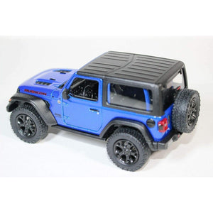 KiNSMART - Jeep Wrangler Rubicon Off Road 4x4 5 inch 1:34 Scale Die Cast Model Replica Toy Car (Blue Hardtop)