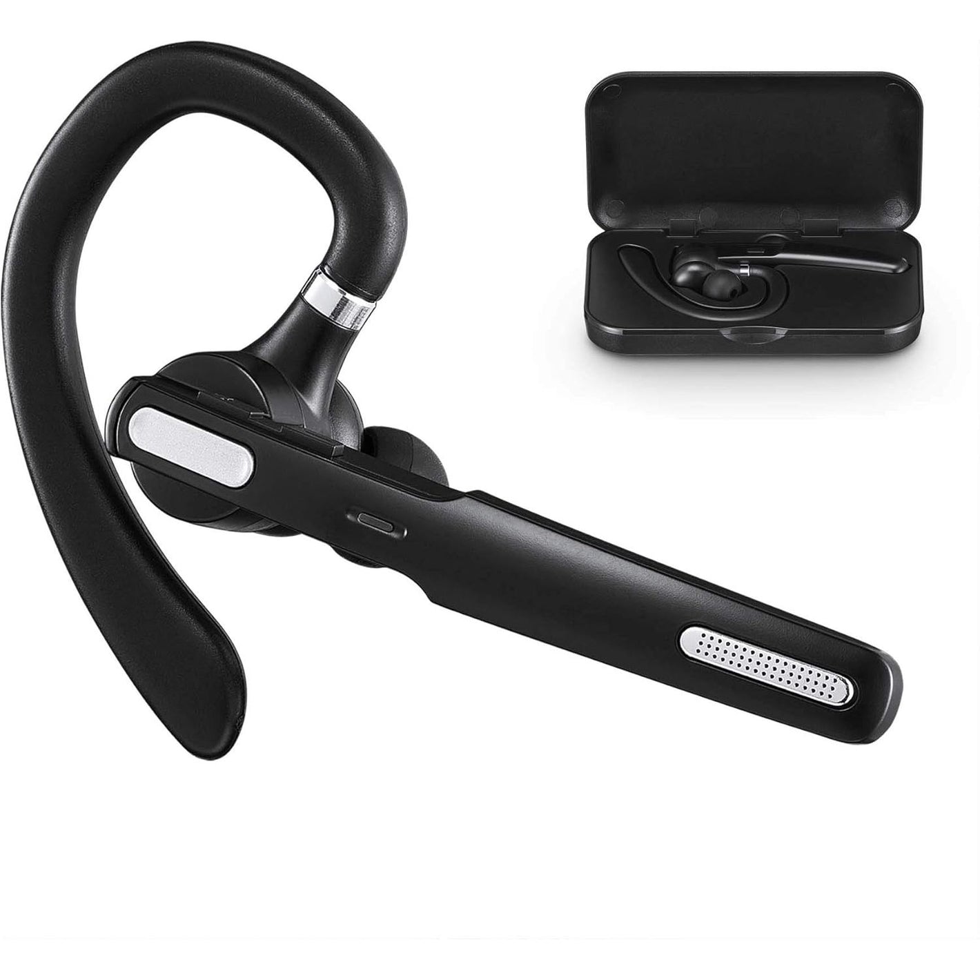 Bluetooth Headset, Wireless Bluetooth Earpiece V5.0 8-10 Hours Talktime Stereo Noise Cancelling Mic, Compatible for iPhone Android Cell Phones Driving/Business/Office (Black)