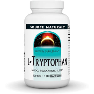 Source Naturals L-Tryptophan, for Mood, Relaxation, and Sleep*, 500mg - 120 Capsules