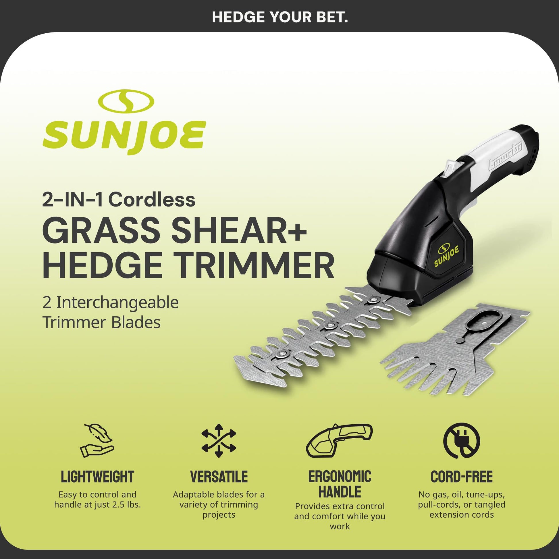 Buy now Sun Joe HJ604C 7.2-Volt Cordless Grass Shears and Trimmer, Charger and Battery Included at indiglob india