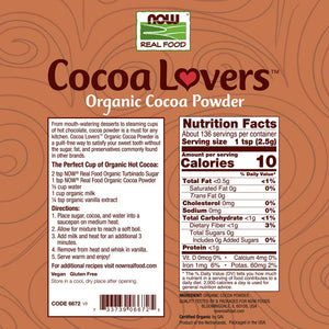 Buy now Now Foods Organic Cocoa Powder, Unsweetened-12 oz at indiglob india