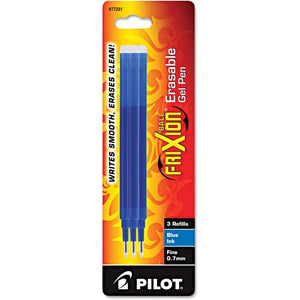 Pilot, FriXion Ball Gel Ink Refills for Erasable Pens, Fine Point 0.7 mm, Pack of 3, Blue