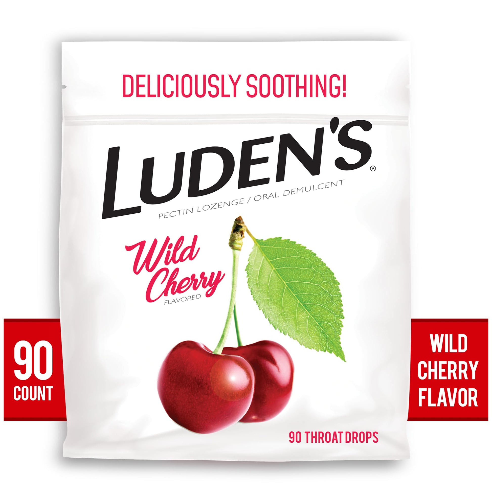 Buy now Luden's Sore Throat Relief Lozenges for Minor Everyday Irritation & Dry Mouth, Wild Cherry Flavored Drops, 90 Count at indiglob india
