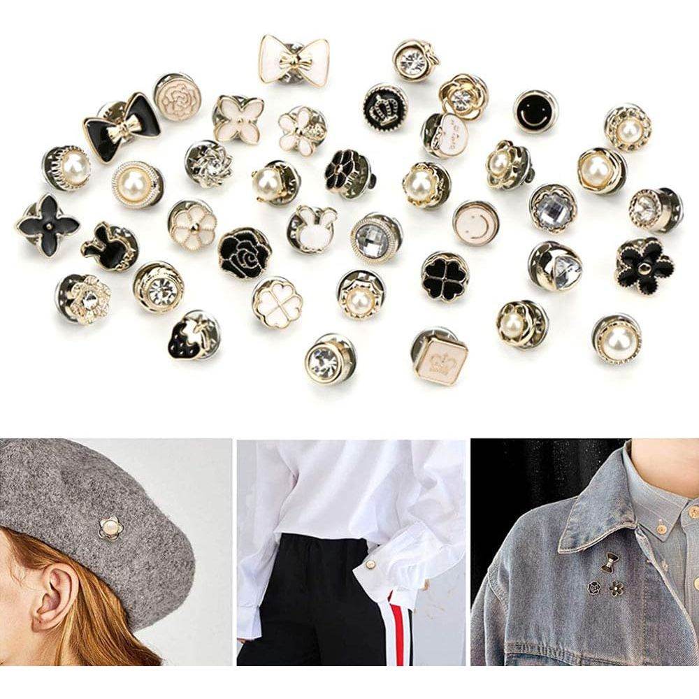 40 Style Cute Enamel Lapel Pin Set,Mini Brooch Pin Badges Cover Up Buttons for Women Shirts,Dresses,Cardigan Collar Safety Pins,Junk Charms Accessories Supplies DIY Crafts - My Store