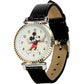 Accutime Disney 100 Mickey Mouse Black Analog Watch for Men, Adults with Leather Band - Japanese Quartz Movement (Model: MK5571AZ)