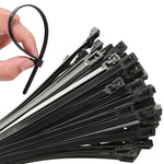 Buy now 100Pcs 8 Inch Heavy Duty Industrial Zip Toes 40lbs Tensile Strength Releasable Black Tie Wraps Reusable Zip Toes Tie Straps For Garden Plant Secure Vine, Home Office at indiglob india