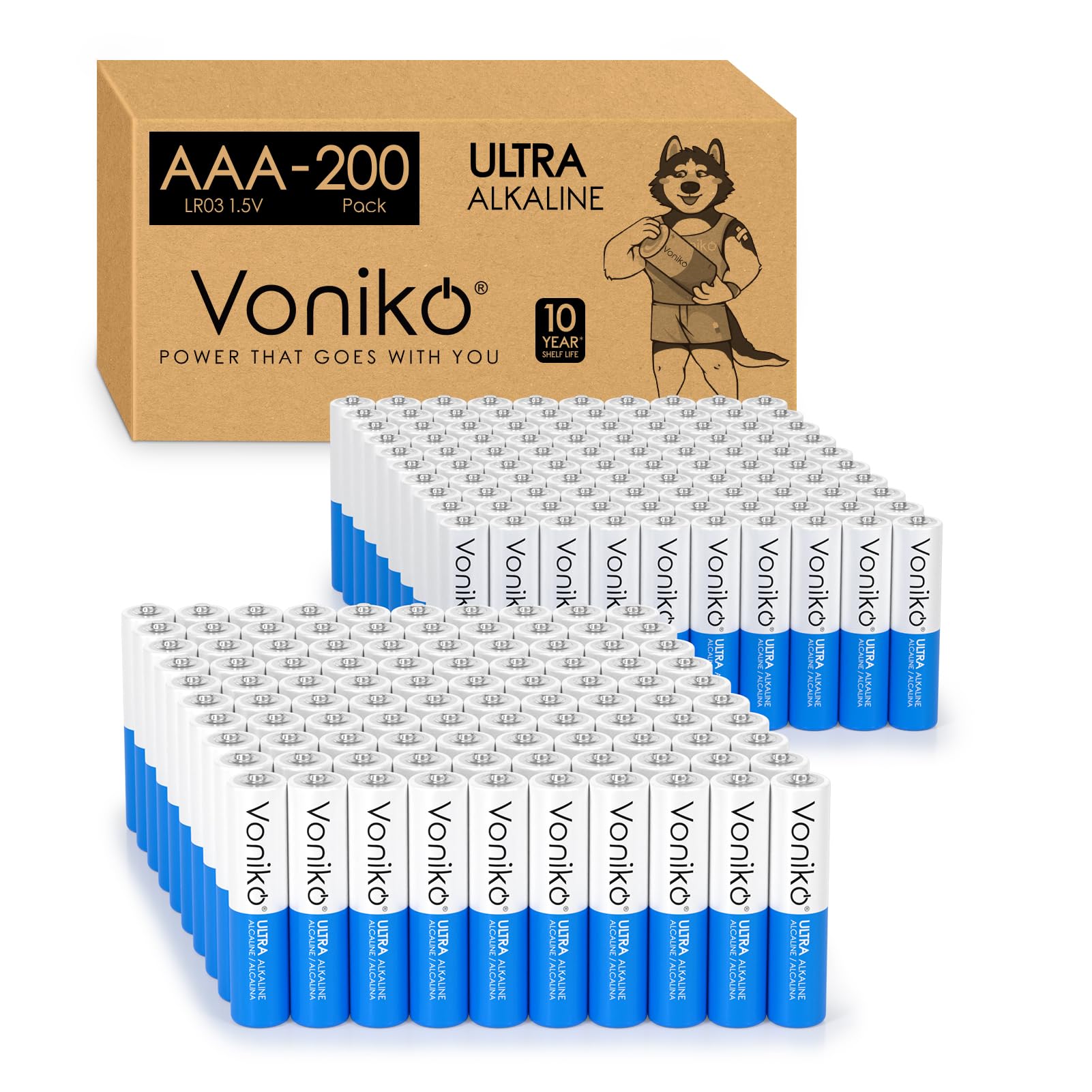Buy now Voniko Ultra AAA Batteries 24 Pack - Alkaline Triple A Battery, Ultra Long-Lasting for All Your Devices, 10-Year Shelf Life, Leak-Proof & Mercury-Free 200 Count (Pack of 1) AAA at indiglob india